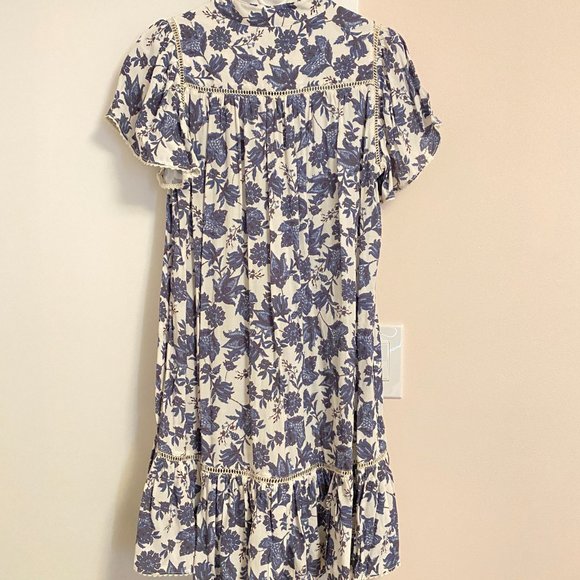 NWT Rebecca Minkoff Natalia Dress Blue White Floral Size S - Picture 2 of 7
